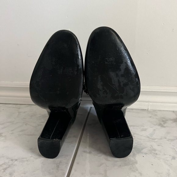 Aldo black patent ankle boot bootie block heel - Picture 3 of 4